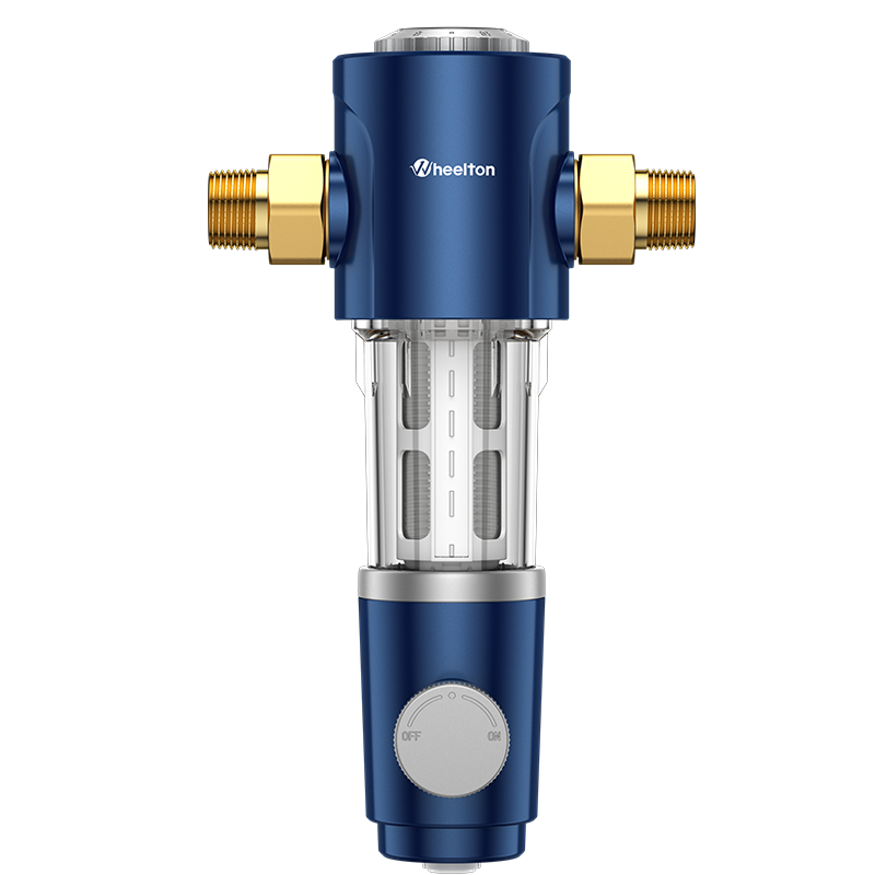 Wheelton Spin Down Sediment Filters Whole House Water Pre-Filtration System for City/Well 40 Micron 1"G to 3/4" MNPT + 1'' MNPT + 3/4'' FNPT, 26 GPM, BPA Free