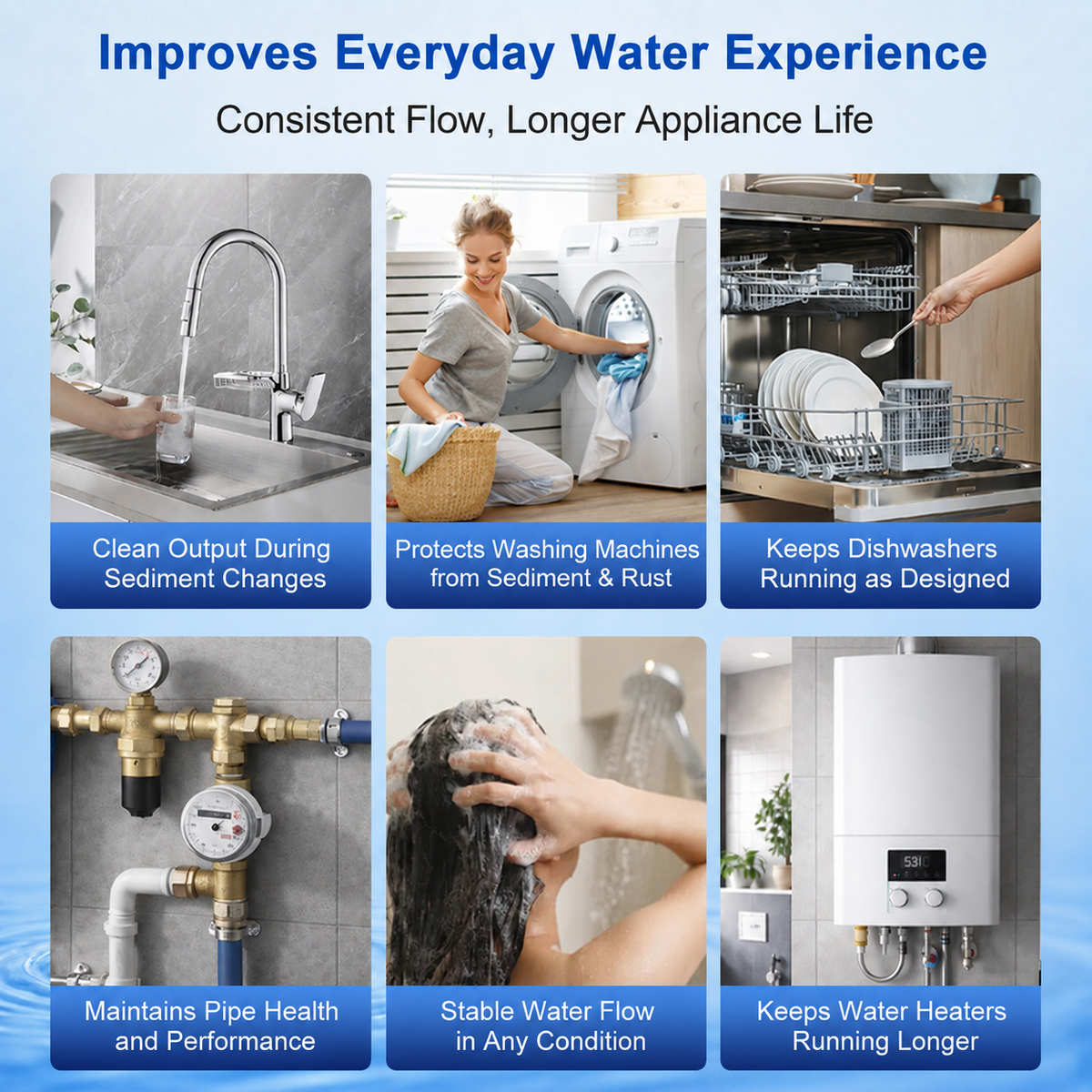 Whole House Water Filter UF9, 6-Year Backwash Filtration System Stainless Steel 880K GL High Capacity, 26.4GPM High Flow Reusable Filter, 0.01μm UF Filtration 99.99% Sediment Reduced, Well/Tap/Lake Water